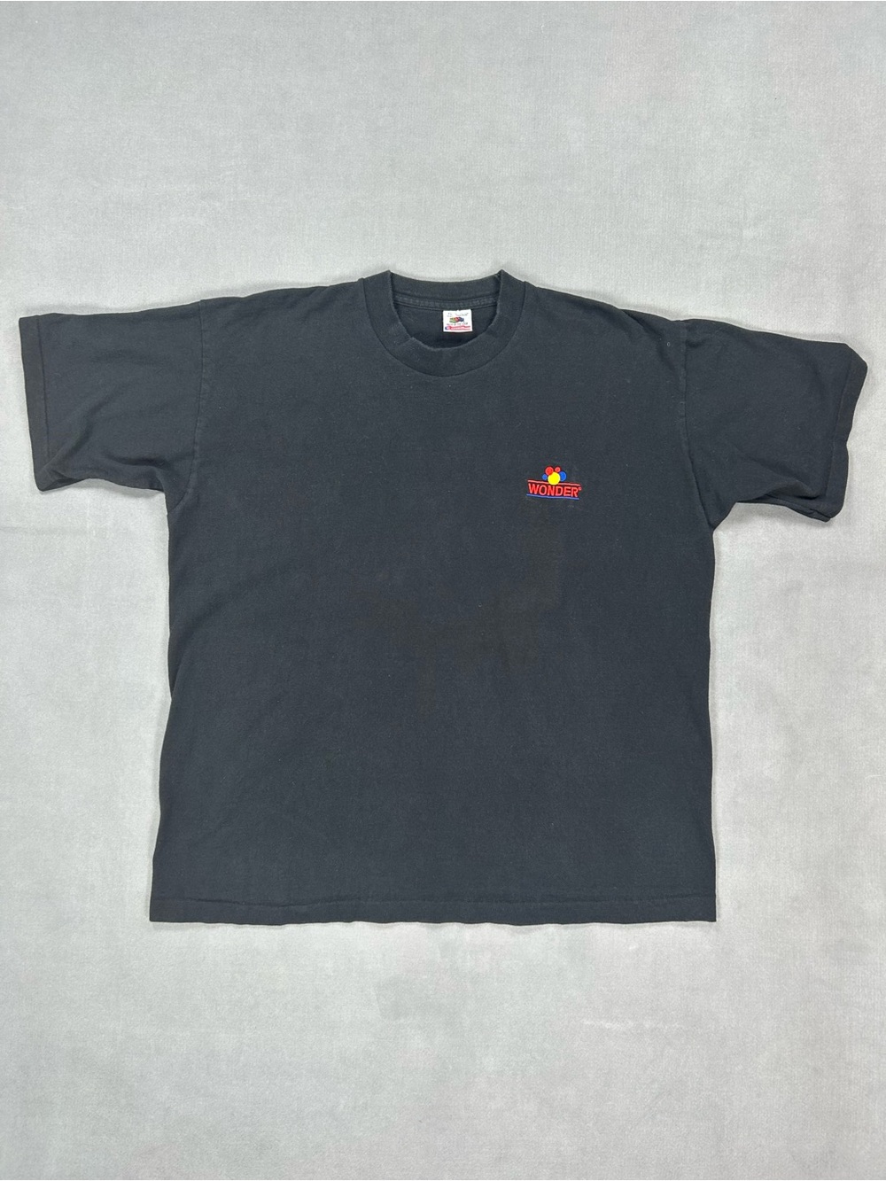 Vintage 90s Fruit of the Loom T-Shirt Men’s XL Wonder Bread Single Stitch Black